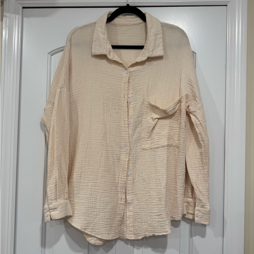 Cream Button-Up Shirt